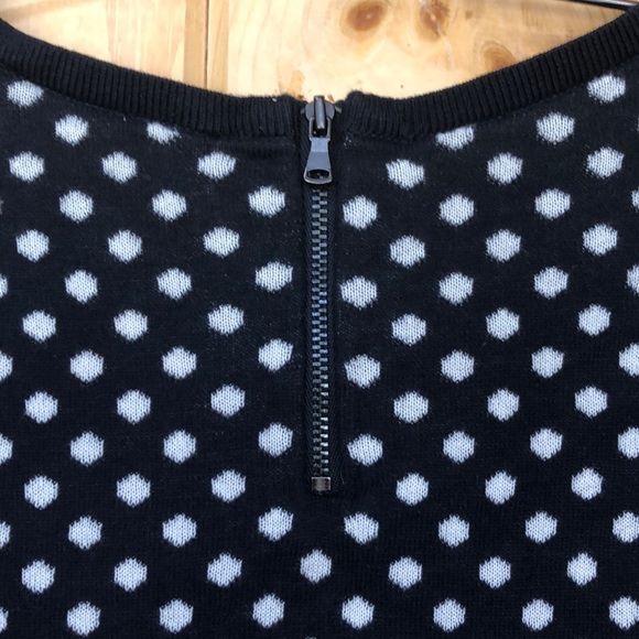 Ann Taylor Zip Back Polka Dot Pullover Sweater EUC - Picture 4 of 6